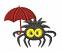 Spider #9 - with umbrella Size: 2.77 x 2.23,  Stitches: 4445,  Colors: 3 