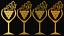 Wine Cups,  Size: 7.39 x 4.01,  Stitches: 15161,  Colors: 4 