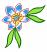 Blue Flower #2 (corner) , Size: 5.69 x 5.85,  Stitches: 16948,  Colors: 6 
