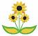 Sunflower #2,  Size: 3.85 x 3.64,  Stitches: 11939,  Colors: 4 