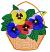 Basket with Pansies,  Size: 4.26 x 4.46,  Stitches: 24793,  Colors: 8 