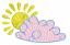 Sun and Cloud,  Size: 3.61 x 2.30,  Stitches: 8187,  Colors: 3 