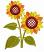 Sunflowers bouquet #1,  Size: 3.73 x 4.62,  Stitches: 21368,  Colors: 5 