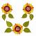 Sunflowers Arc #1,  Size: 5.45 x 5.20,  Stitches: 33142,  Colors: 5 