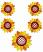 Sunflowers Arc #3,  Size: 5.82 x 6.89,  Stitches: 43192,  Colors: 4 