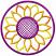 Sunflower Circle #2,  Size: 5.90 x 5.90,  Stitches: 18499,  Colors: 4