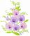Sweet Pea Triangle Bouquet,  Size: 5.72 x 7.25,  Stitches: 27499, Colors: 6