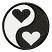 Yin Yang #8 - Hearts,  Size: 3.05 x 3.06,  Stitches: 16300,  Colors: 2 