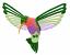 Hummingbird #2, Size: 3.83" x 2.04", Stitches: 7958, Colors: 8