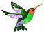 Hummingbird #3, Size: 3.85" x 2.81", Stitches: 7268, Colors: 7