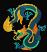 Dragon #2,  Size: 5.85 x 6.89, Stitches: 37473,  Colors: 9