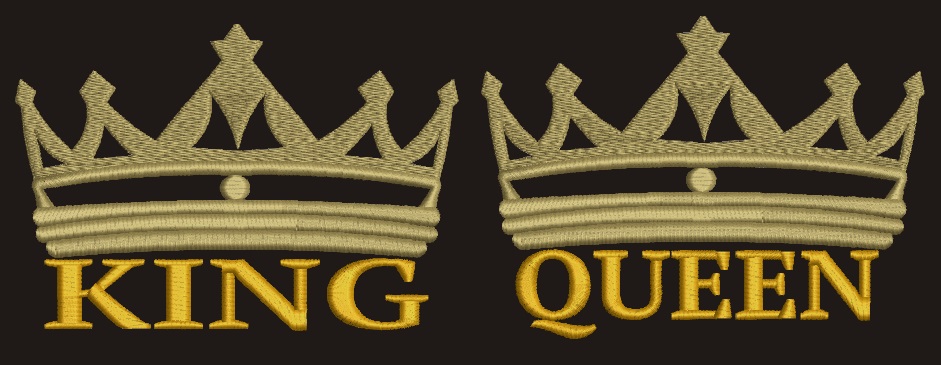 Queen and King , Mr and Mrs, His Her gifts - great for wedding gifts - machine embroidery design, instantly downloadv