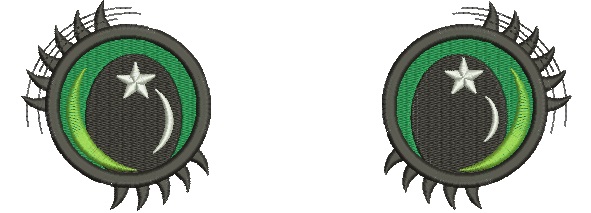 Anime Green Round Eyes for Doll and Plush Toy Machine Embroidery Design 