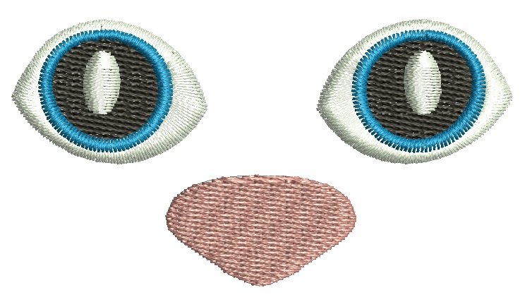 Eye and Nose Separate Files Machine Embroidery Design Set 