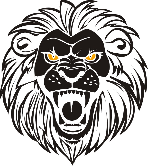 Lion Head Vector SVG Cut File, Wild Animal Line Art Design 