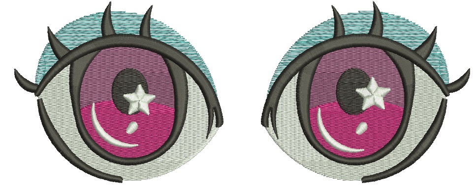 Soft Toy Eyes Machine Embroidery Design Set, Left and Right Separate Files, Multiple Sizes Digital File 