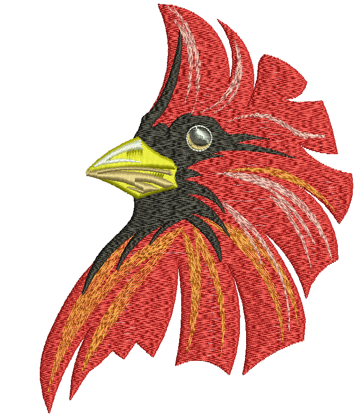 Red Cardinal Bird Machine Embroidery Design, Crested Wildlife Digital File  