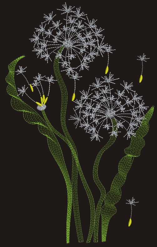 Dandelion. Machine Embroidery Design, Instant Download