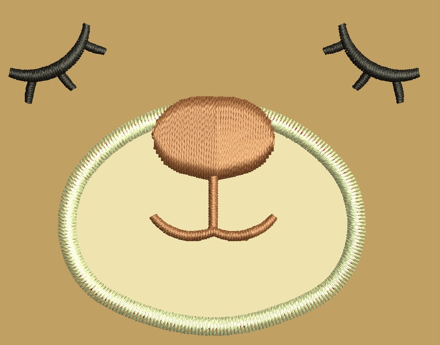 Mini cute teddy bear muzzle applique Machine Embroidery Design 