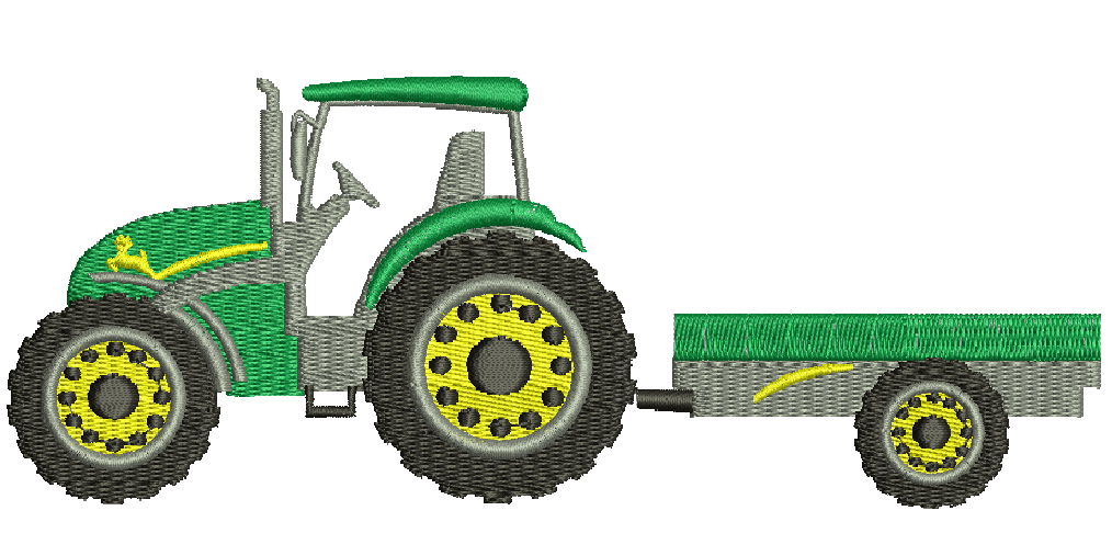 tractor with trailer machine Embroidery Designs