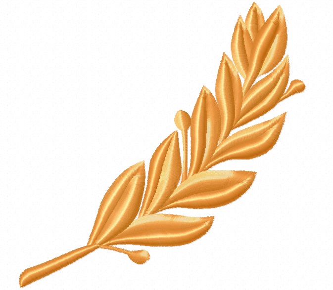 Golden laurel branch Machine Embroidery design 