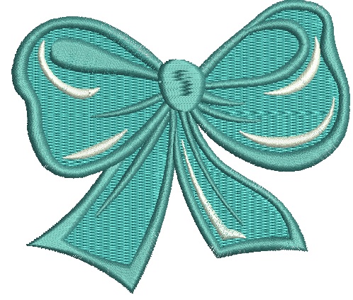Lush green bow  machine embroidery design, instantly download 
