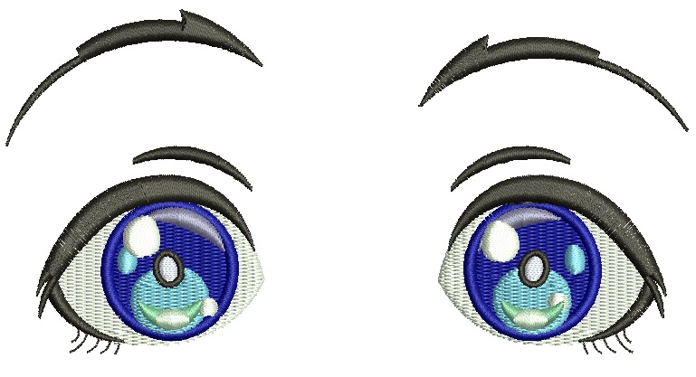 Real girls manga anime eye , eys for toys, 4 sizes.  machine embroidery design, instantly download 