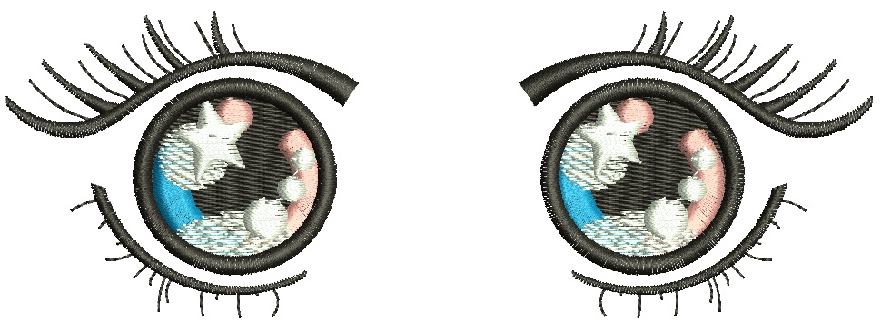 Eyes anime for toys, 4 sizes.  machine embroidery design, instantly download 