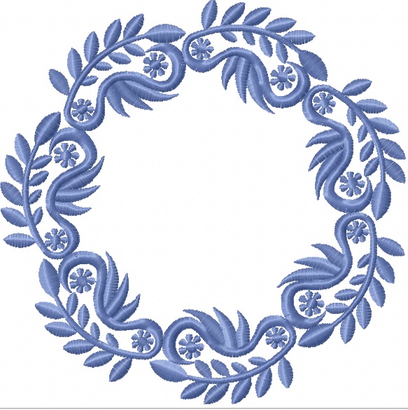 Flourish Circle Monogram Frame Machine Embroidery Design, instantly download 