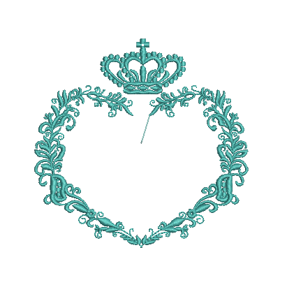 Heart frame and the crown Machine Embroidery Designs, instantly download 