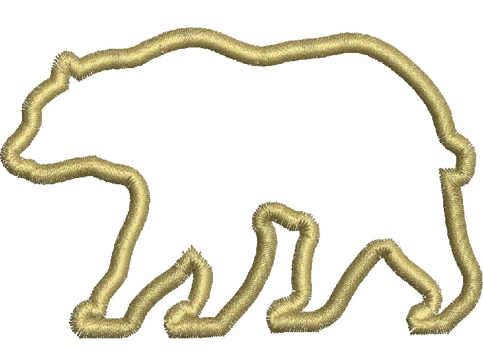 Bear Silhouette Applique Machine Embroidery Design, instantly download 