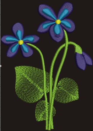 Violet / viola  Machine Embroidery Design 