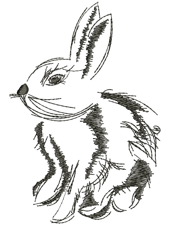 Rabbit. Low Stitch Count Machine Embroidery Design, Instant Download 
