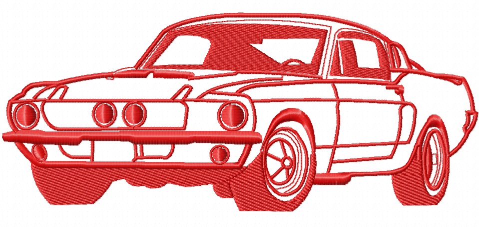 Red car Embroidery Design 