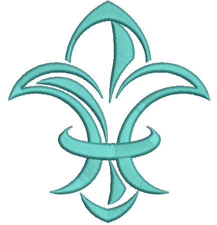 Fleur de lis big sizes machine embroidery design, instantly download 