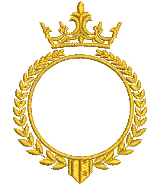 Crown and laurel wreath Machine Embroidery Design 