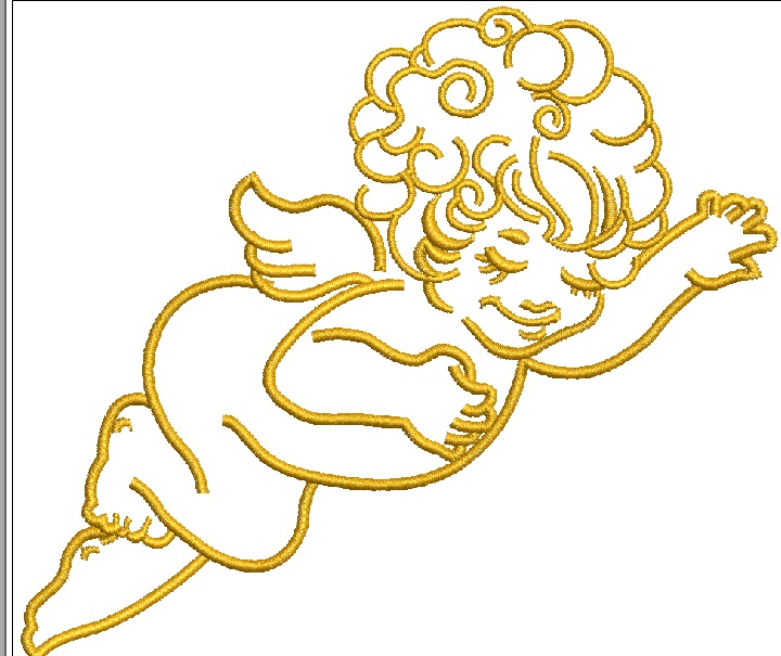 Angel machine embroidery design 