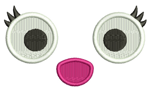 Muzzle, eyes and nose, all separately 2 sizes Machine Embroidery Designs, instantly download 