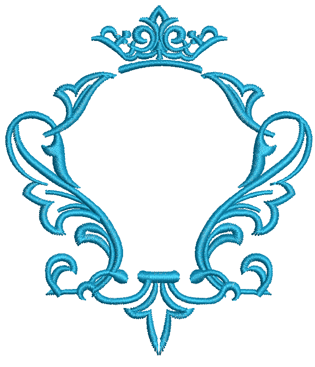 Crown and Monogram Frame. Machine Embroidery Design, Instant Download  