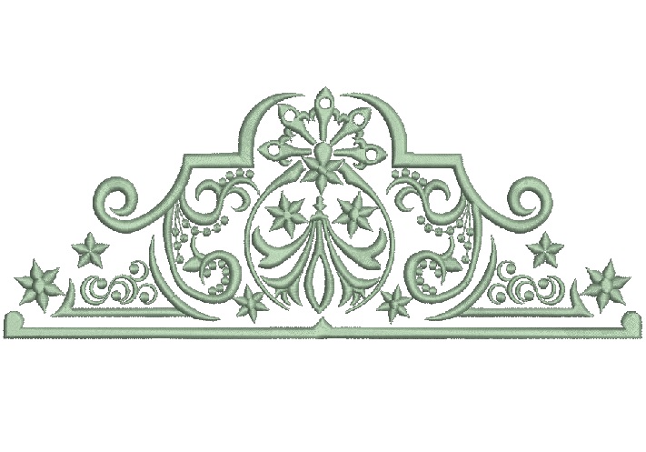 Scroll Baroque Border Machine Embroidery Design, Instant Download 