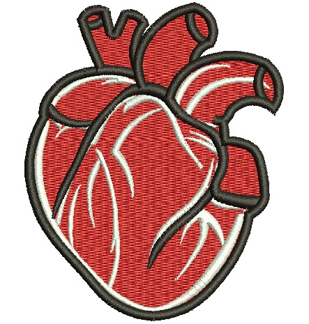 Miniature Human Heart Machine Embroidery Design, Instant Download 
