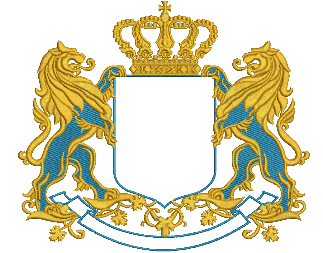 Lions Shield and Crown Machine Embroidery Design, Instant Download  