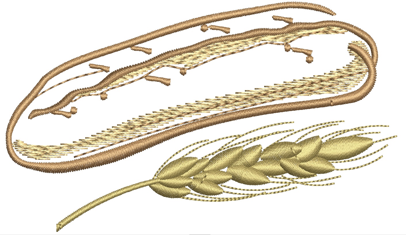 Bread and Spikelet Machine Embroidery Design, Instant Download 