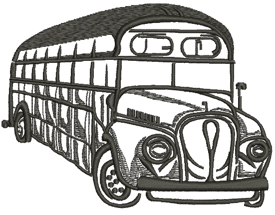  Old Fantastic Bus Machine Embroidery Design, Instant Download 