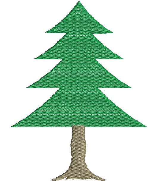 Spruce Fir Tree Machine Embroidery Designs, Instant Download 