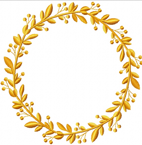 Rustic Wedding Style Floral Frame for Monogram – Machine Embroidery Design 