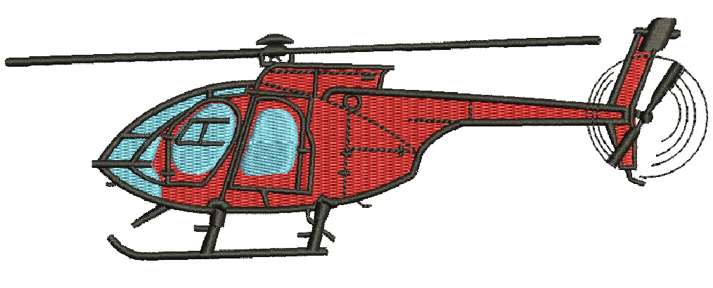Red helicopter machine embroidery design, rescue helicopter embroidery pattern, aviation embroidery file  