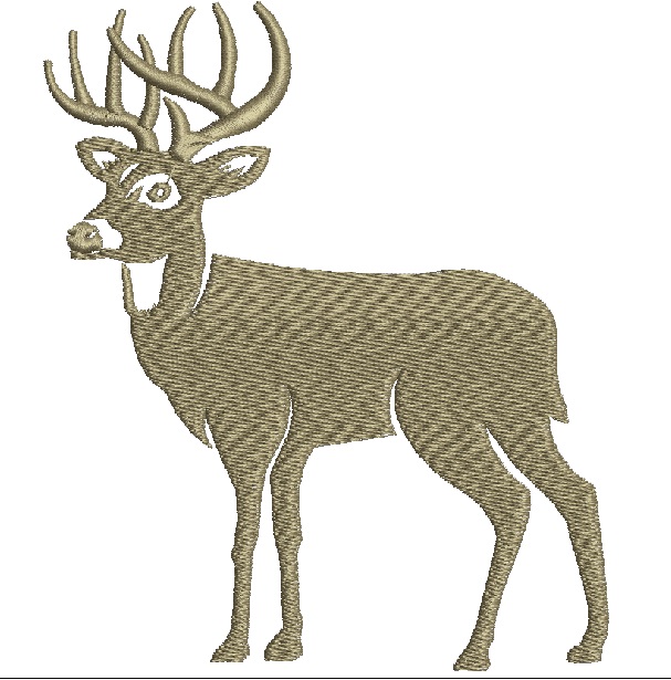 Whitetail buck machine embroidery design 