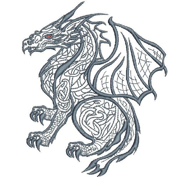 Celtic Dragon Machine Embroidery Design 
