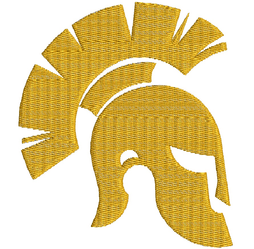 Antique Roman Greek helmet machine embroidery design 